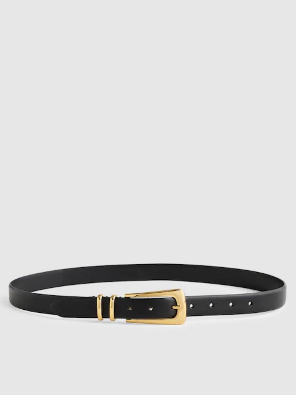 NWT • Madewell Elongated buckle-belt in true black